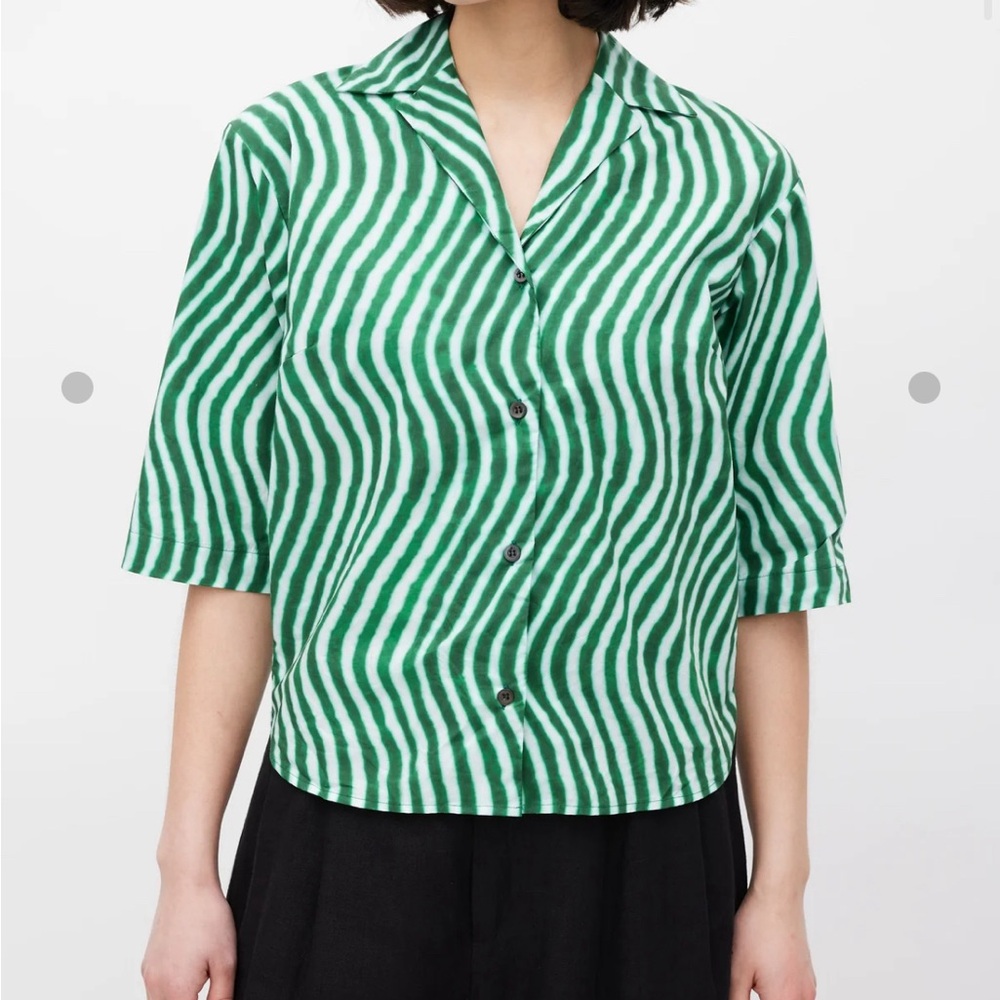 Dries Van Noten green short sleeve button down